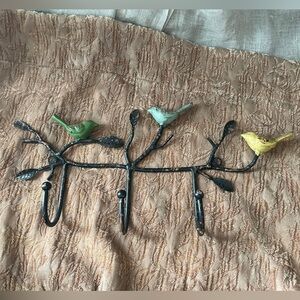 Cottage Core Bird Wall Hook Rack indoor or outdoor